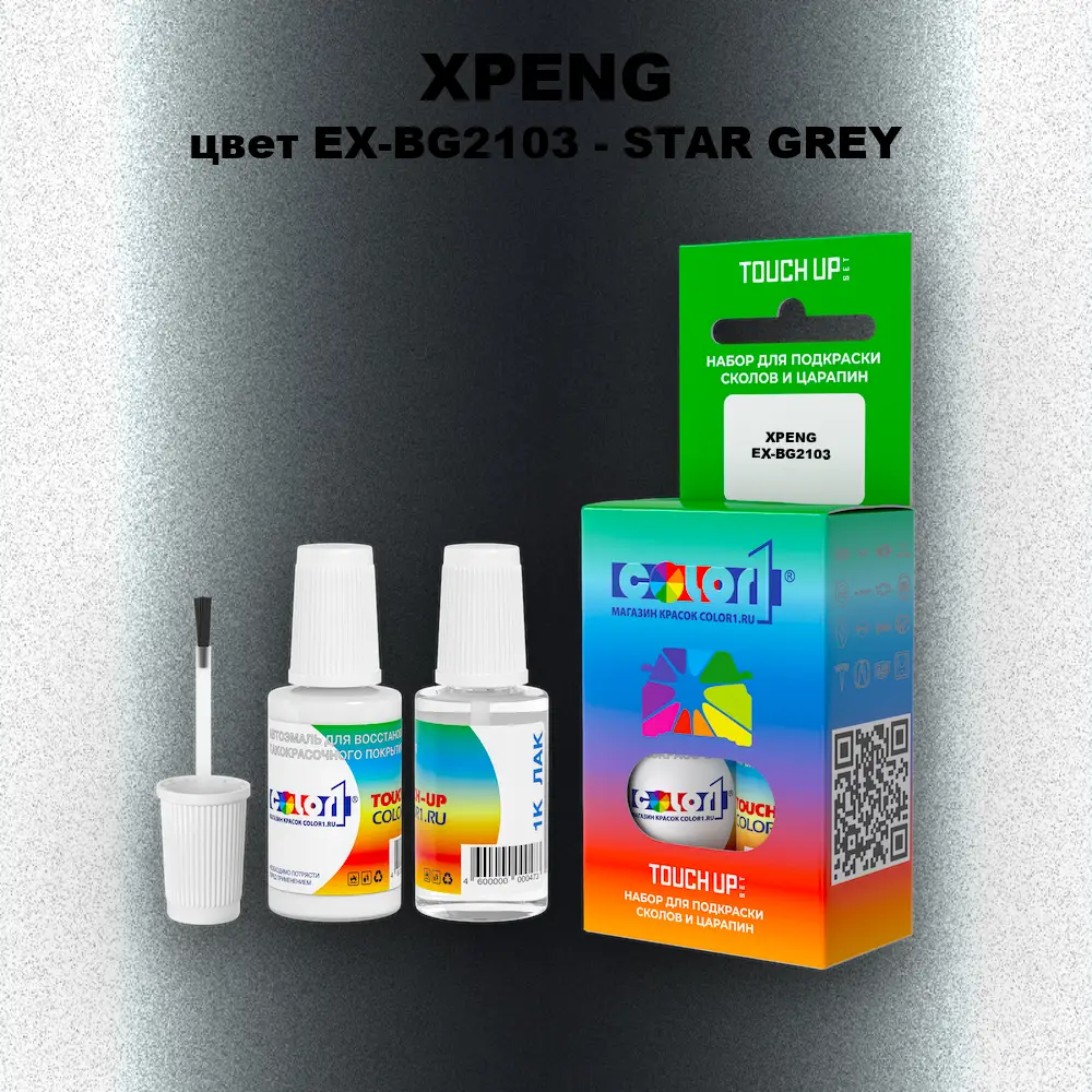 Краска для сколов во флаконе с кисточкой XPENG, цвет EX-BG2103 - STAR GREY