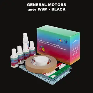 Ремкомплект для ремонта глубоких сколов и царапин GM, цвет W9M - BLACK