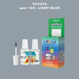 Краска для сколов во флаконе с кисточкой TOYOTA, цвет 1C9 - LIGHT BLUE