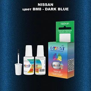 Краска для сколов во флаконе с кисточкой NISSAN, цвет BM8 - DARK BLUE
