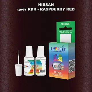Краска для сколов во флаконе с кисточкой NISSAN, цвет RBR - RASPBERRY RED