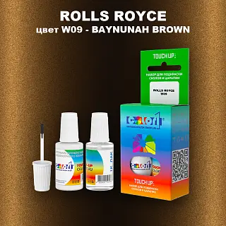 Краска для сколов во флаконе с кисточкой ROLLS ROYCE, цвет W09 - BAYNUNAH BROWN