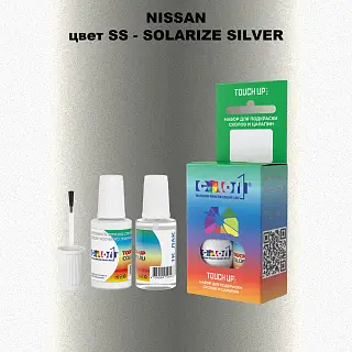 Краска для сколов во флаконе с кисточкой NISSAN, цвет SS - SOLARIZE SILVER
