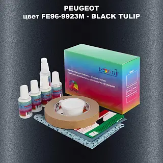 Ремкомплект для ремонта глубоких сколов и царапин PEUGEOT, цвет FE96-9923M - BLACK TULIP