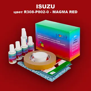 Ремкомплект для ремонта глубоких сколов и царапин ISUZU, цвет R308-P802-0 - MAGMA RED