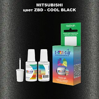 Краска для сколов во флаконе с кисточкой MITSUBISHI, цвет ZBD - COOL BLACK