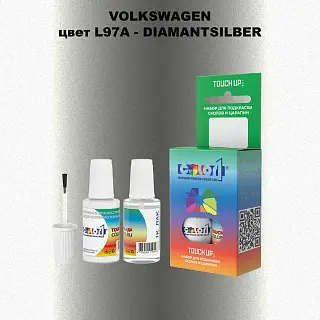 Краска для сколов во флаконе с кисточкой VOLKSWAGEN, цвет L97A - DIAMANTSILBER
