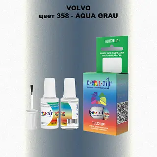 Краска для сколов во флаконе с кисточкой VOLVO, цвет 358 - AQUA GRAU