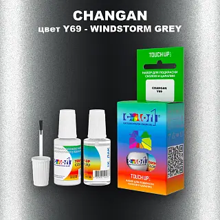 Краска для сколов во флаконе с кисточкой CHANGAN, цвет Y69 - WINDSTORM GREY
