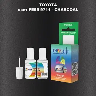 Краска для сколов во флаконе с кисточкой TOYOTA, цвет FE95-9711 - CHARCOAL
