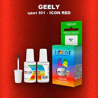 Краска для сколов во флаконе с кисточкой GEELY, цвет I01 - ICON RED