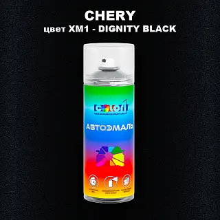 Аэрозольная краска CHERY, цвет XM1 - DIGNITY BLACK