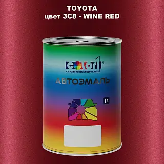 Автомобильная краска TOYOTA, цвет 3C8 - WINE RED