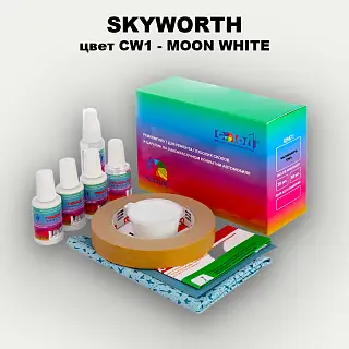 Ремкомплект для ремонта глубоких сколов и царапин SKYWORTH, цвет CW1 - MOON WHITE