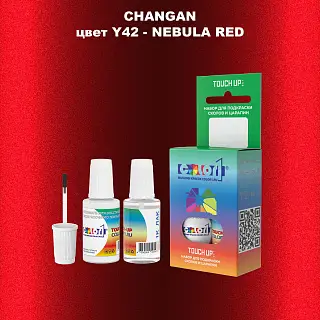 Краска для сколов во флаконе с кисточкой CHANGAN, цвет Y42 - NEBULA RED