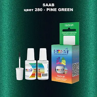 Краска для сколов во флаконе с кисточкой SAAB, цвет 280 - PINE GREEN