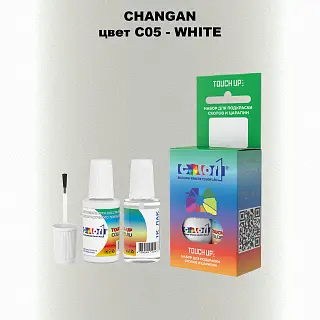 Краска для сколов во флаконе с кисточкой CHANGAN, цвет C05 - WHITE