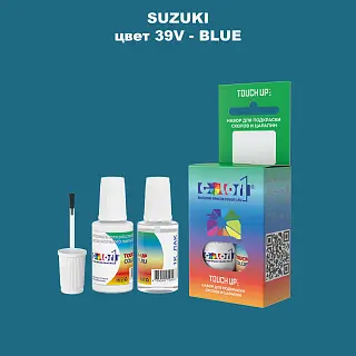 Краска для сколов во флаконе с кисточкой SUZUKI, цвет 39V - BLUE