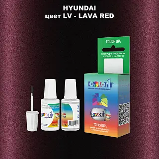 Краска для сколов во флаконе с кисточкой HYUNDAI, цвет LV - LAVA RED
