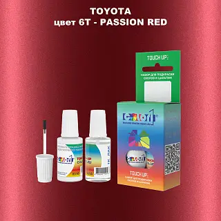 Краска для сколов во флаконе с кисточкой TOYOTA, цвет 6T - PASSION RED