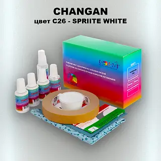 Ремкомплект для ремонта глубоких сколов и царапин CHANGAN, цвет C26 - SPRIITE WHITE