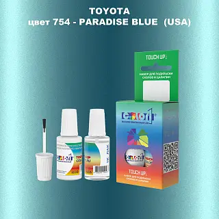 Краска для сколов во флаконе с кисточкой TOYOTA, цвет 754 - PARADISE BLUE (USA)