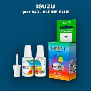 Краска для сколов во флаконе с кисточкой ISUZU, цвет 843 - ALPINE BLUE