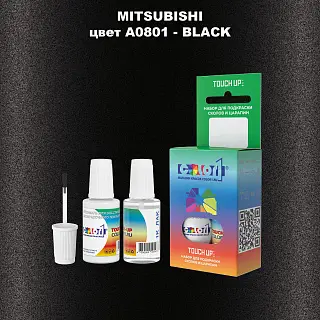 Краска для сколов во флаконе с кисточкой MITSUBISHI, цвет A0801 - BLACK