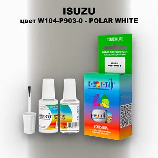 Краска для сколов во флаконе с кисточкой ISUZU, цвет W104-P903-0 - POLAR WHITE