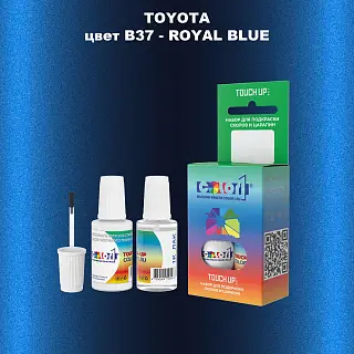 Краска для сколов во флаконе с кисточкой TOYOTA, цвет B37 - ROYAL BLUE