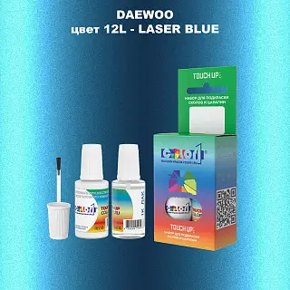Краска для сколов во флаконе с кисточкой DAEWOO, цвет 12L - LASER BLUE