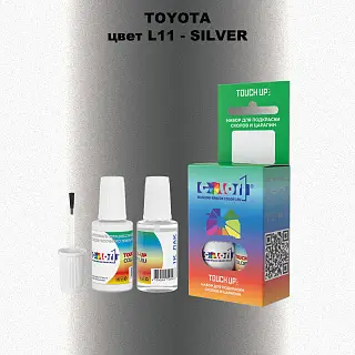 Краска для сколов во флаконе с кисточкой TOYOTA, цвет L11 - SILVER