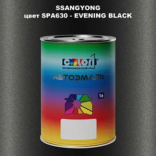 Автомобильная краска SSANGYONG, цвет SPA630 - EVENING BLACK
