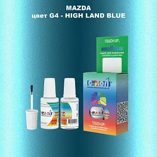 Краска для сколов во флаконе с кисточкой MAZDA, цвет G4 - HIGH LAND BLUE