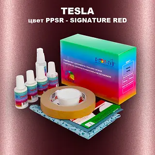 Ремкомплект для ремонта глубоких сколов и царапин TESLA цвет PPSR - SIGNATURE RED