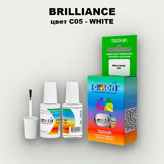 Краска для сколов во флаконе с кисточкой BRILLIANCE, цвет C05 - WHITE
