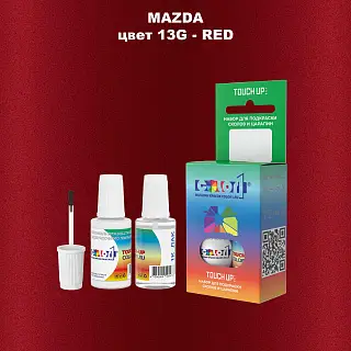 Краска для сколов во флаконе с кисточкой MAZDA, цвет 13G - RED