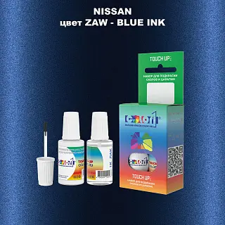 Краска для сколов во флаконе с кисточкой NISSAN, цвет ZAW - BLUE INK