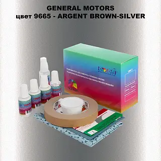 Ремкомплект для ремонта глубоких сколов и царапин GM, цвет 9665 - ARGENTBROWN - SILVER