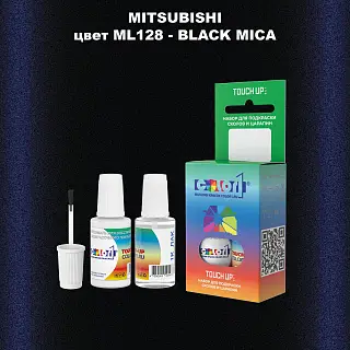Краска для сколов во флаконе с кисточкой MITSUBISHI, цвет ML128 - BLACK MICA